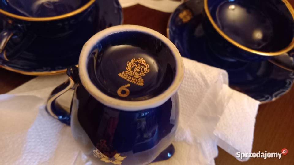 Serwis kawowyTułowicekobalt i złoto Serwisy Warszawa