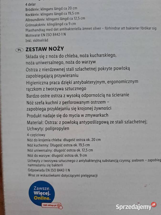 ERNESTO Zestaw noży kolorowych 4 elementy Wyposażenie wnętrz Warszawa