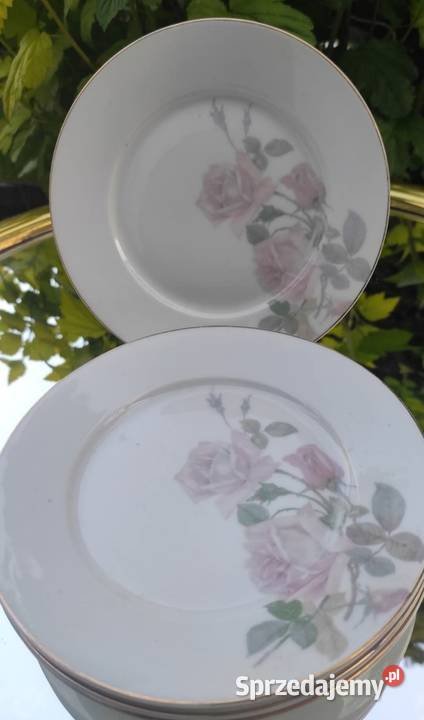 Porcelana zdobiona motywem róż łódzkie Pabianice