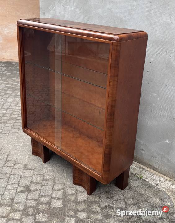 Witryna Orzech ART DECO Antyk Renowacji Idealna