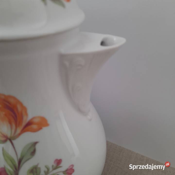 Serwis kawowy Kahla na 6 osób filiżanki dzbanek Porcelana i szkło Bogatynia