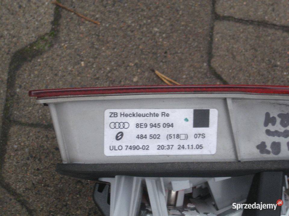 audi a4 b7 kombi 0507r lampa tył prawa w klapę Rakoniewice