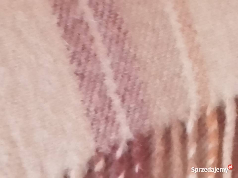 Wełniany miękki koc narzuta w kratę 210 x 160 brązowy Sosnowiec