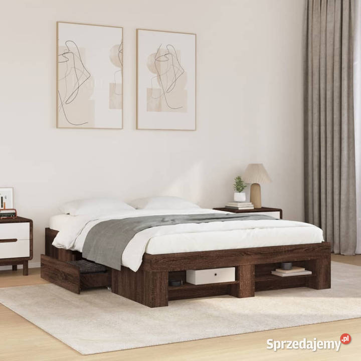 Łóżko bez materaca brązowy dąb 140x190 WM3295505 Warszawa sprzedam