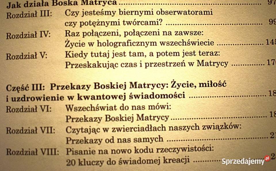 Boska Matryca łącząc czas przestrzeń cuda i sprzedam