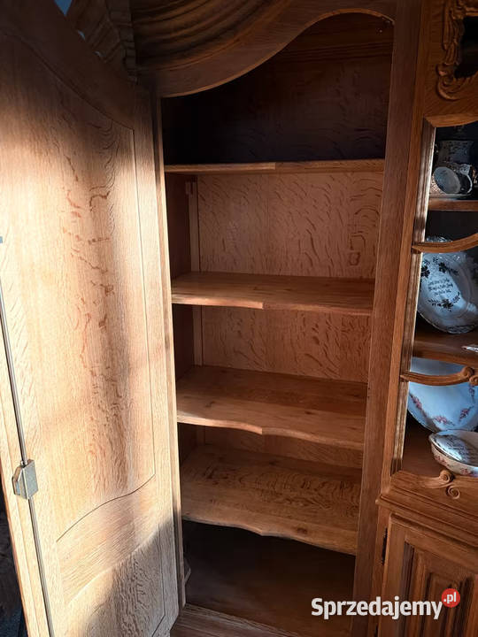 Piękny dębowy kredens dębowa biblioteka lity Sypniewo