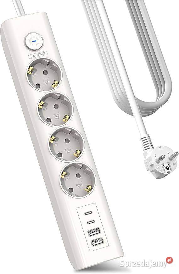 Listwa zasilająca 8 gniazd 3680W z USB USBC 18m Rzeszów