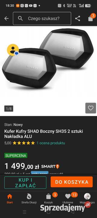 Kufry shad 35l że stelażem pod Kawasaki versys