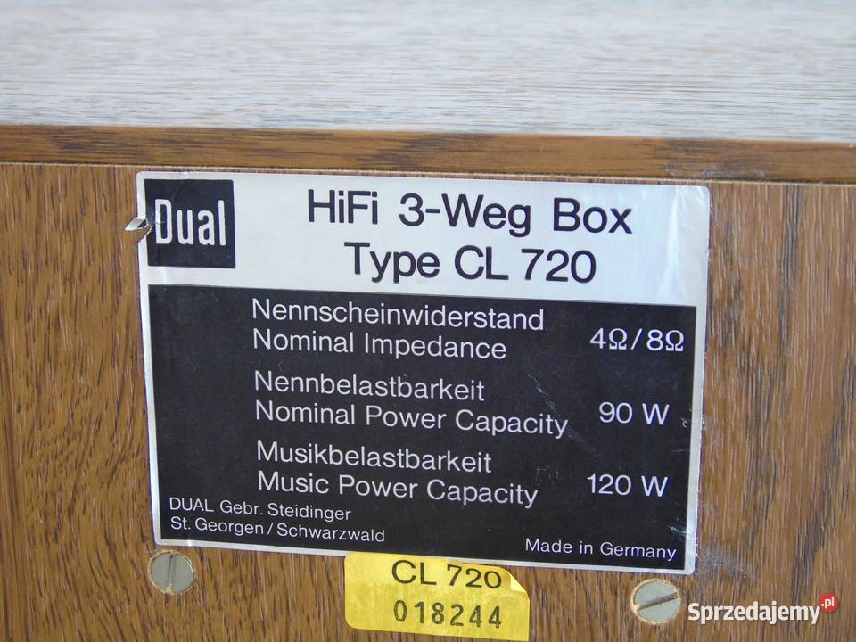 Monitory odsłuchowe Dual CL720 Vintage HiFi Jasło sprzedam