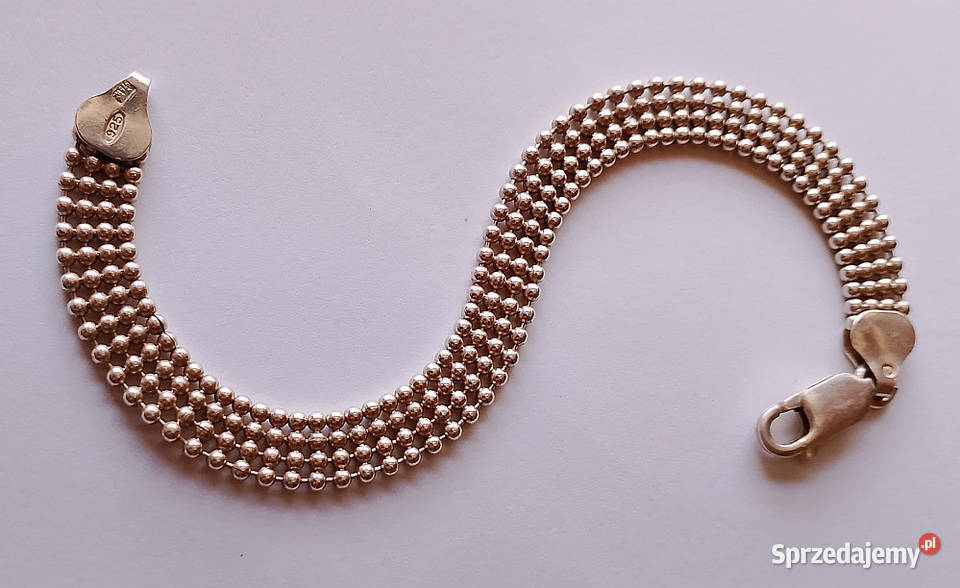 bransoletka srebrna 4 rzędy kulek Suwałki