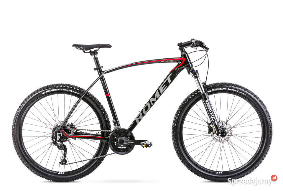 Nowy rower mtb Romet Mustang 7.1  koła 27 cali rama 21 cali czarno-czerwony