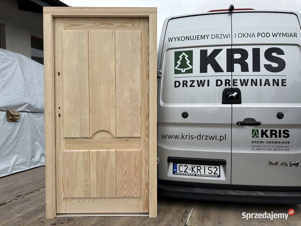 Drzwi lite drewnianbe sosnowe NA WYMIARwejściowe kujawsko-pomorskie sprzedam