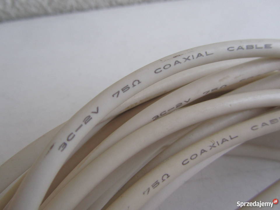 Kabel przewód biały antenowy 10m TV MęskiŻeński Części i akcesoria Olecko