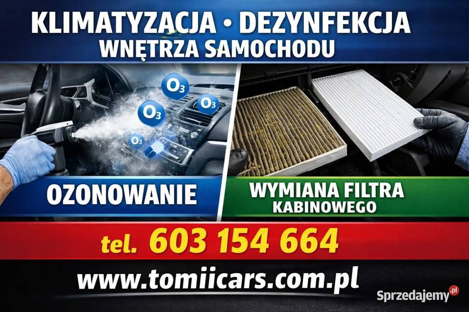 Klimatyzacja Ozonowanie samochodów Dezynfekcja Jasienica