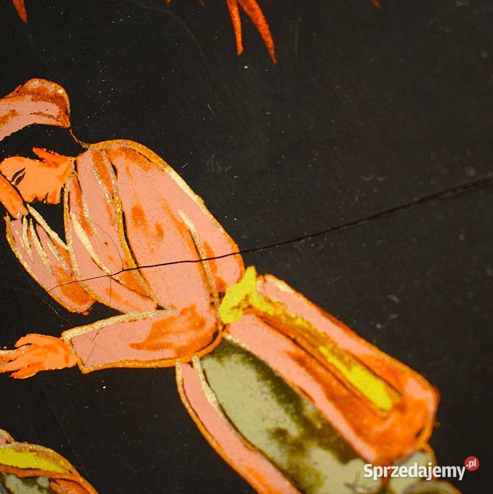 Duża patera taca ozdobna malowana ręcznie kujawsko-pomorskie Chełmno sprzedam