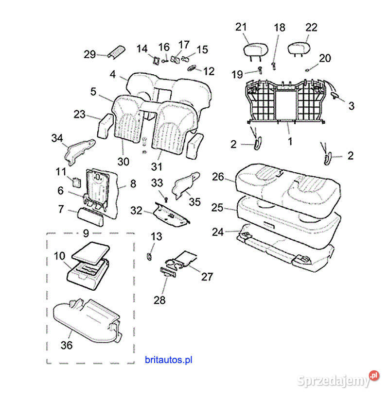 ROVER 75 MG ZT NOWA SPINKA OPARCIA TYLNEJ KANAPY osobowe Poznań