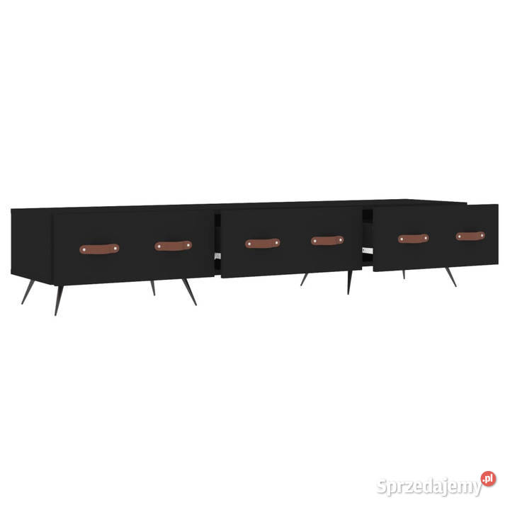 Szafka pod TV czarna 150x36x30 materiał RTV Warszawa