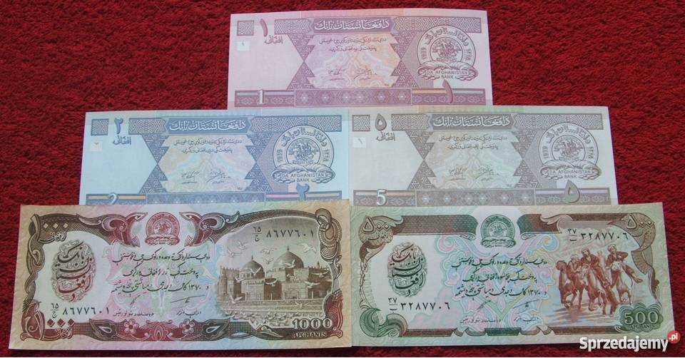 AFGANISTAN Kolekcjonerskie Banknoty Zestaw 5 Katowice