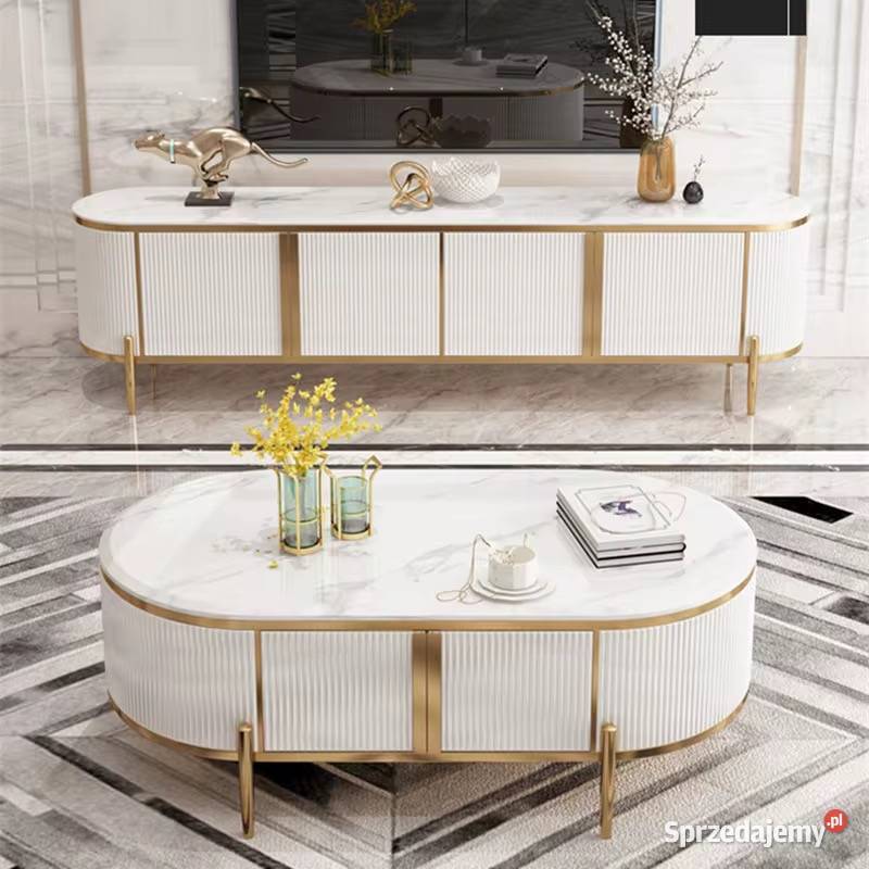 Komoda RTV złota kremowa Omega Glamour Premium małopolskie Golkowice