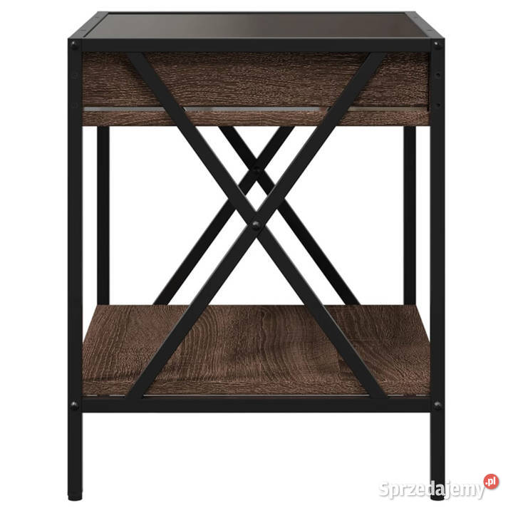 Stolik nocny z LED Infinity brązowy dąb 40x40x49 Warszawa