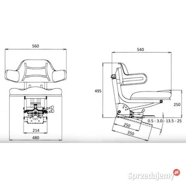 Siedzenie z amortyzacją mechaniczną