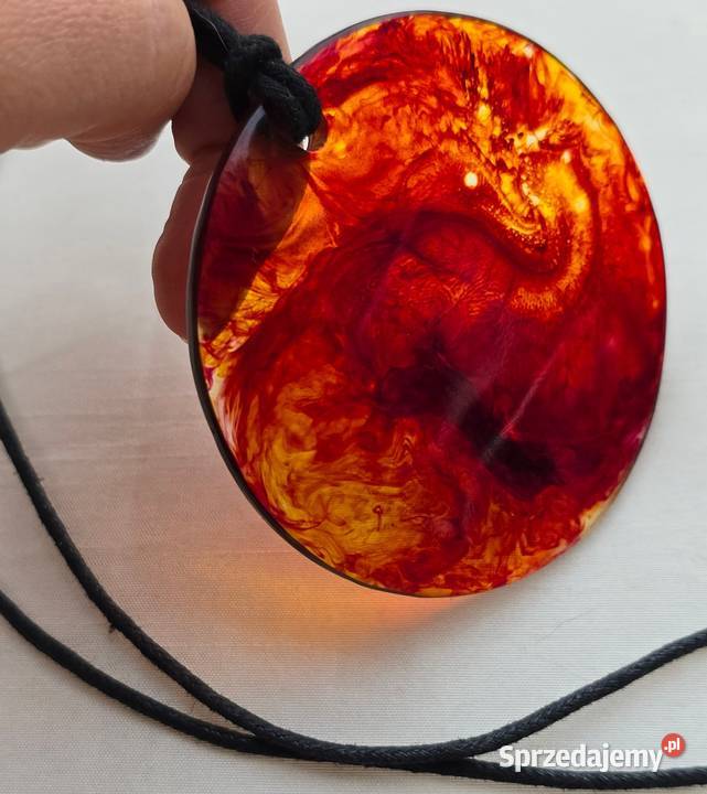 Naszyjnik Bursztyn z żywicy epoksydowej Rzeszów sprzedam