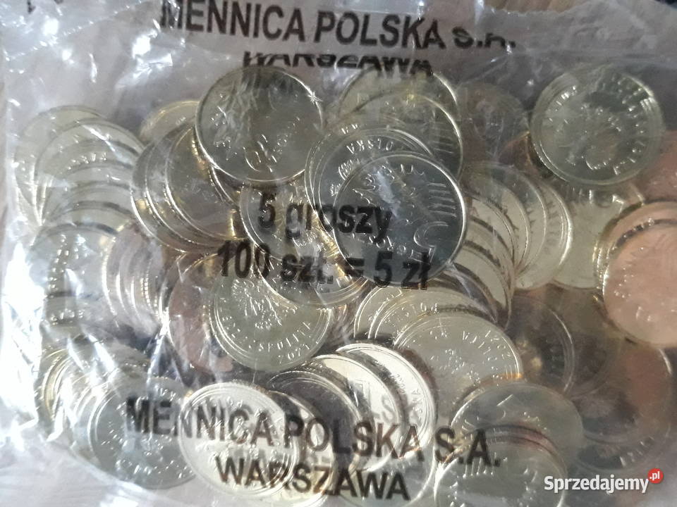 5 Groszy x 100 2021 r menniczy woreczek Konin