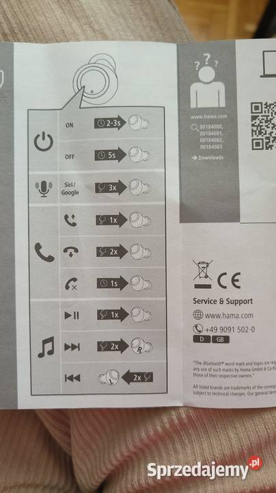 Słuchawki HAMA dokanałowe Zawory