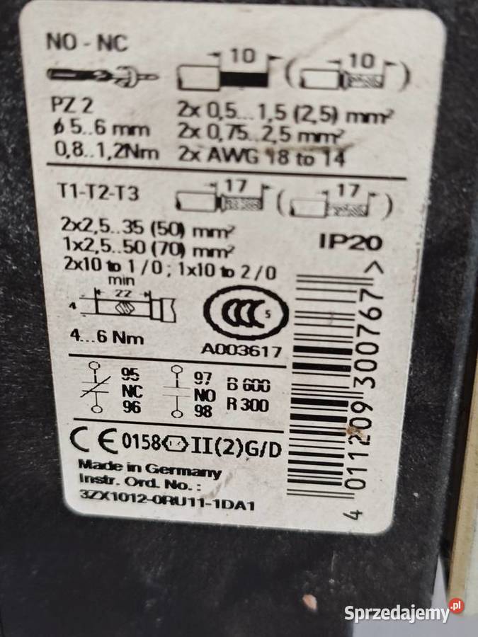 Przekaźnik Termiczny Siemens 250 Amper Pracował Nowy Tomyśl