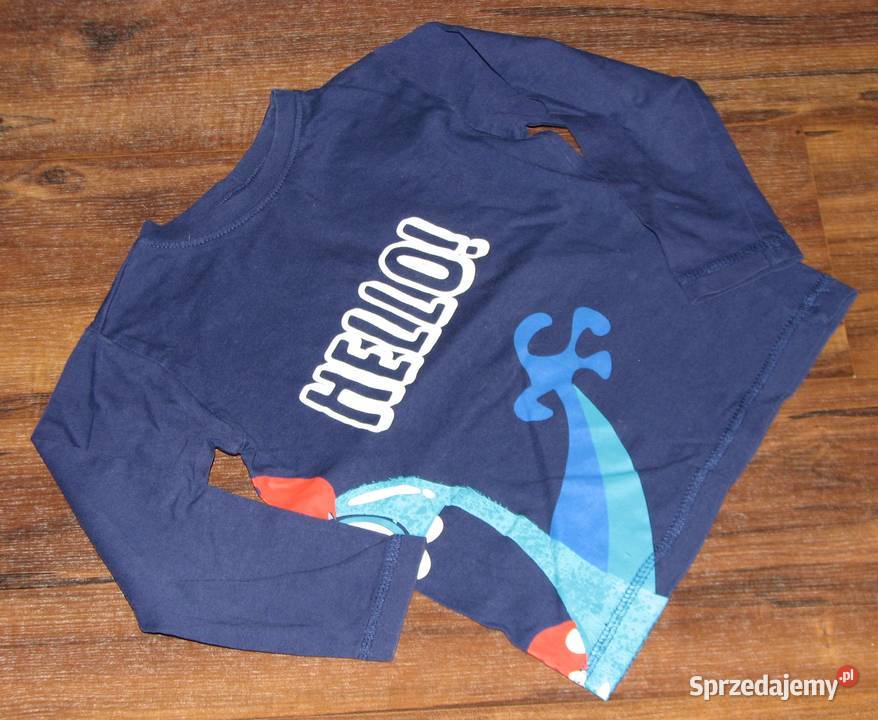 Fajna bluzeczka nadruk przód tył 98 104 chłopiec Wrocław sprzedam