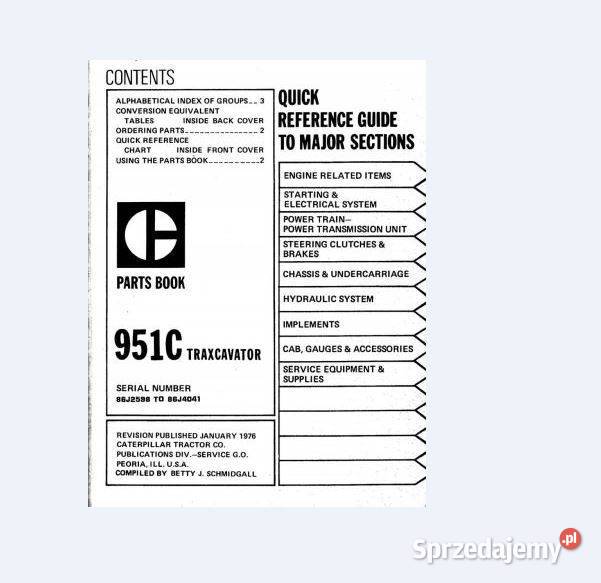 CAT 951C katalog części zamiennych świętokrzyskie