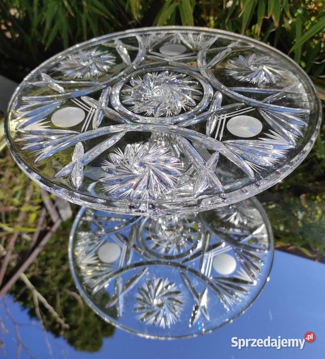 ELEGANCKA PATERA TORTOWNICA Z GRUBEGO KRYSZTAŁU sprzedam