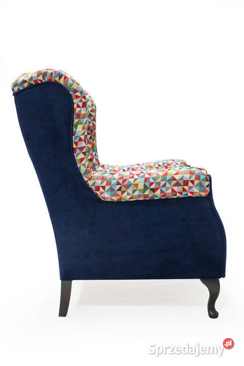 Fotel Uszak Designerski Wypoczynkowy Patchwork