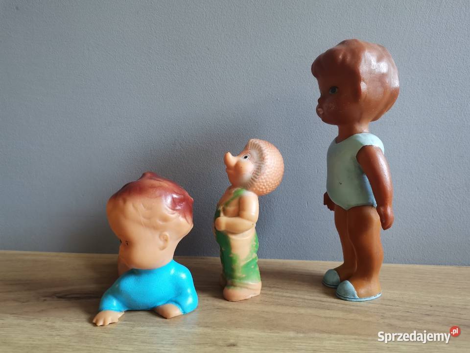 Stare gumowe zabawki lalki PRL 3 sztuki Antyki śląskie Siemianowice Śląskie