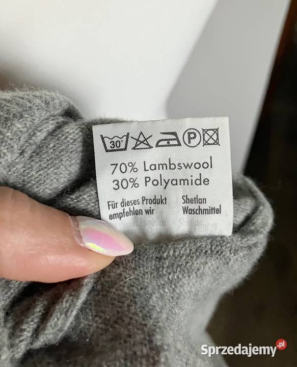 Nowy sweter szary wełna jagnięca Port Louis M Nisko