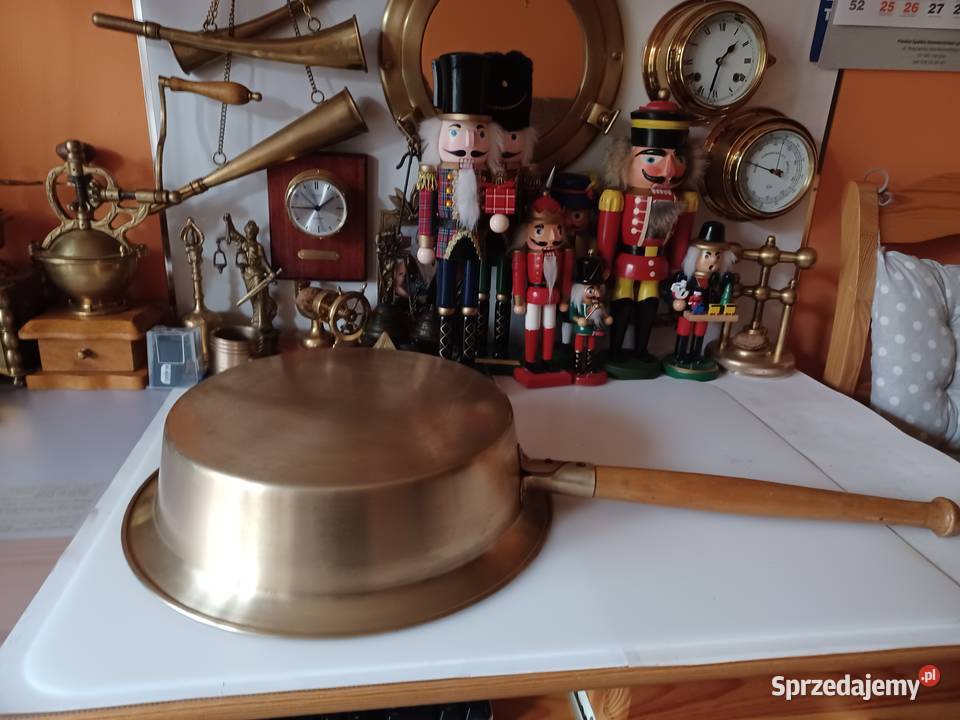 Piękna duża patelnia mosiężna Kolekcja Poznań sprzedam