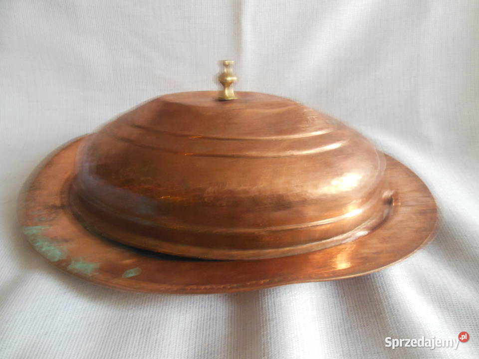 Talerz Owalny miedziany ocynkowany z pokrywką