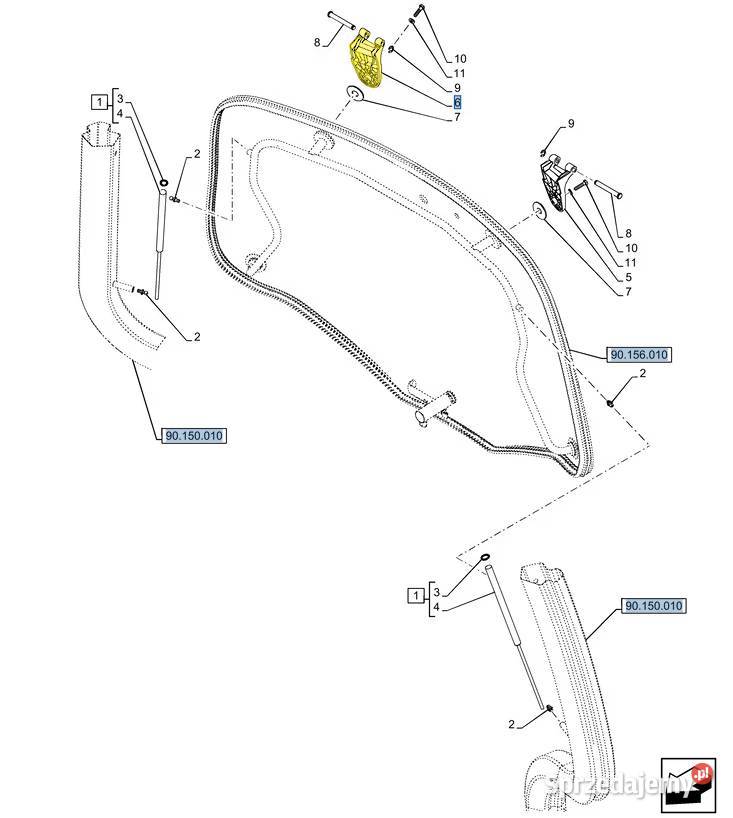Zawias szyby tylnej prawy CNH Case NH Steyr Części zamienne Białystok