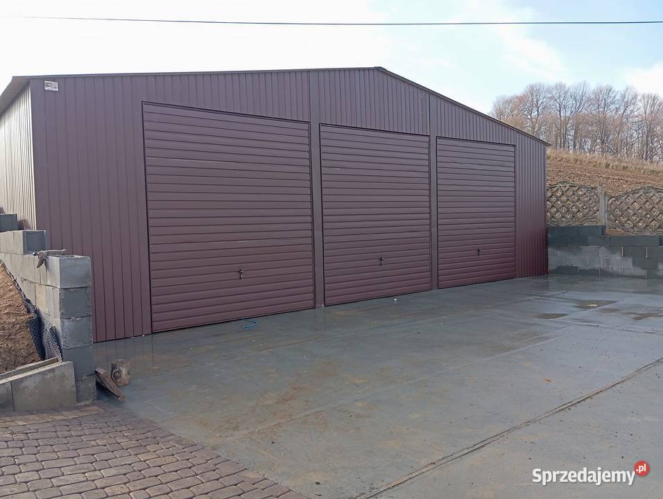 F175 GARAŻ BLASZANY 3 x Brama Uchylna Magazyn Oleśnica