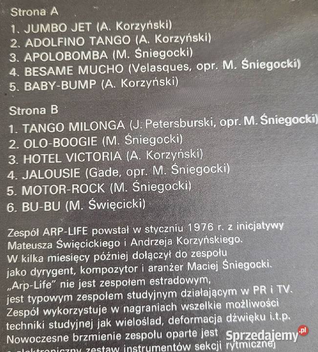 ArpLife Jumbo Jet płyta winylowa z roku 1977 Chełmno