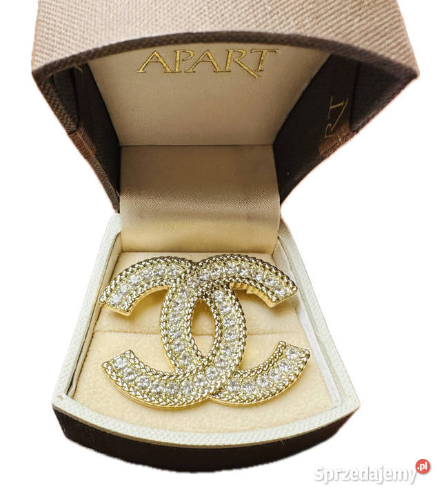 Broszka Zawieszka Chanel złota z cyrkoniami Warszawa