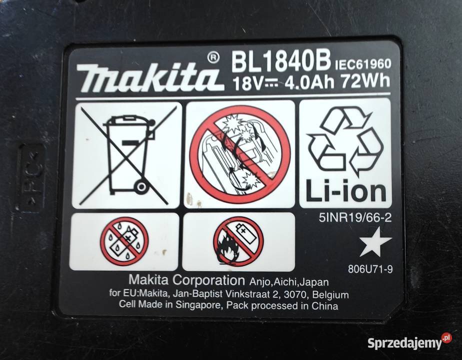 BMS Makita 18V oryginalny uszkodzony mazowieckie Warszawa