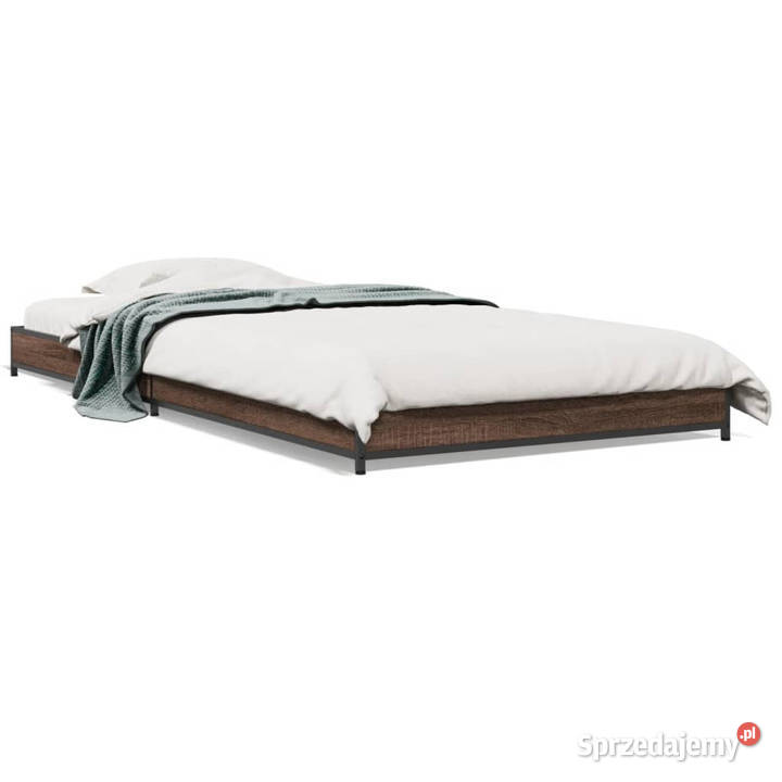 Rama łóżka brązowy dąb materiał drewnopochodny 78cm Łóżka Warszawa
