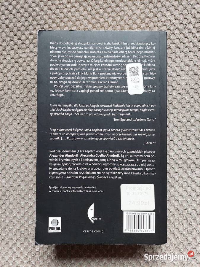 Stalker Lars Kepler ISBN 9788380493308 małopolskie Kraków