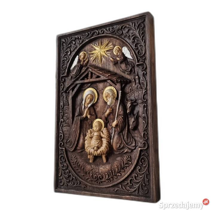 Drewniana Rzeźba Szopka Betlejemska3D Święta Malechowo