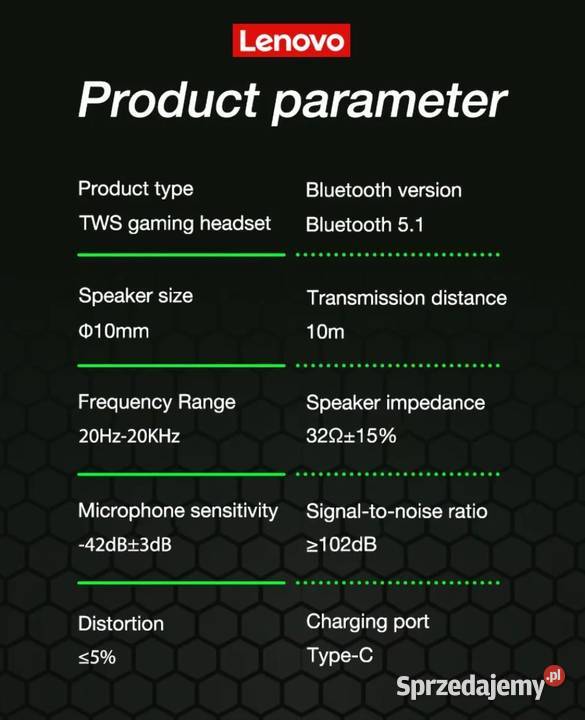 LENOVO XT92 Live Pods ThinkPlus TWS słuchawki Police sprzedam