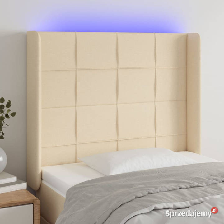 Zagłówek do łóżka z LED kremowy 93x16x118128 mazowieckie Warszawa sprzedam