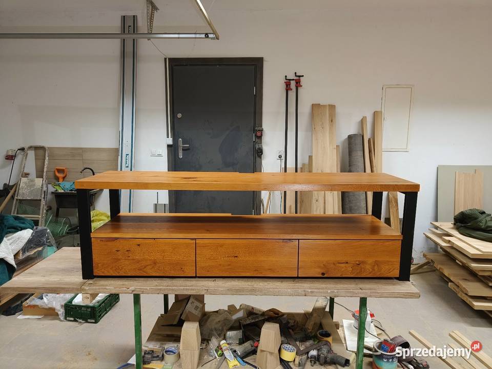Szafka RTV lity dąb 120200 Loft Rzeszów sprzedam