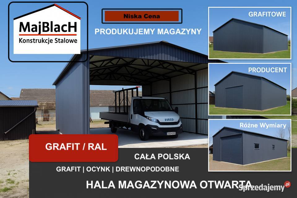 Garaż Blaszany GRAFIT kolory RAL Blaszak