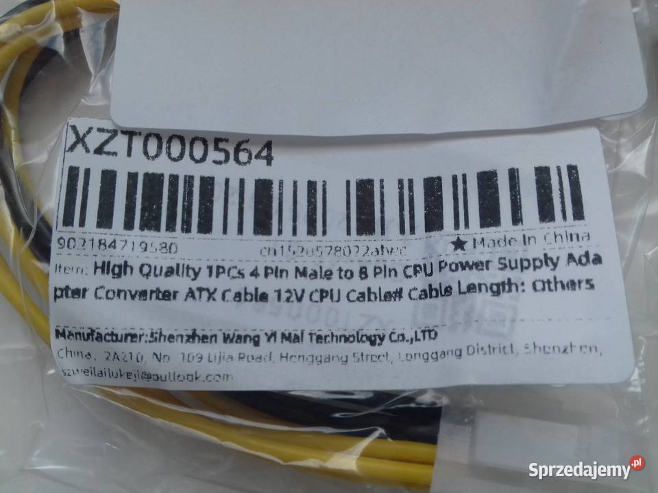 ATX EPS CPU z 4Pin męski na 8Pin żeński EPS Obudowy i zasilanie sprzedam